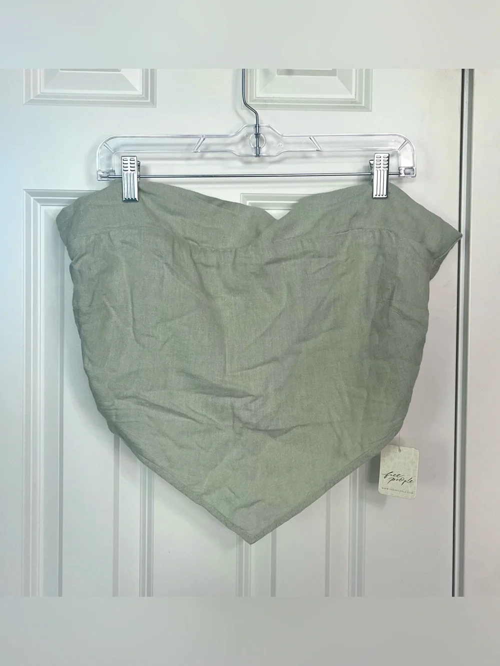 Free People Linen Top and Skirt Set in Pistachio NWT
